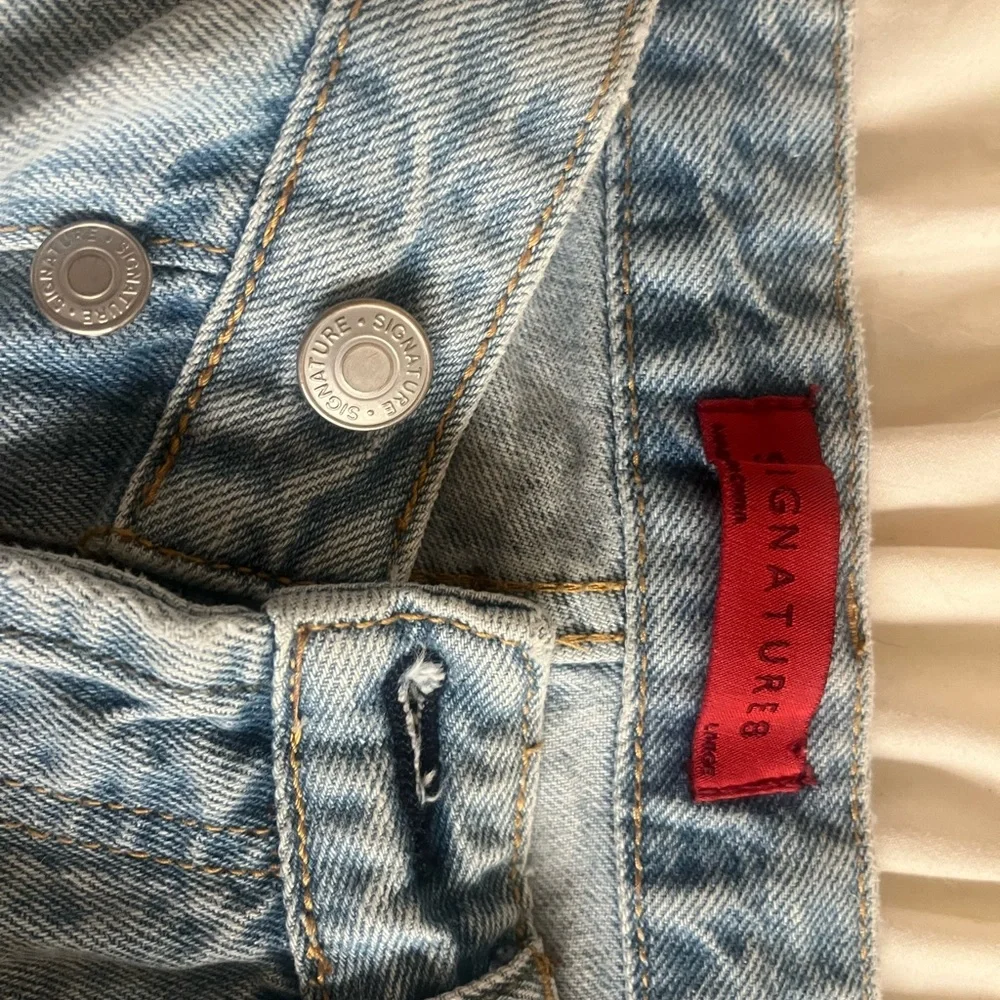 Distressed Light Blue Denim Shorts - Women